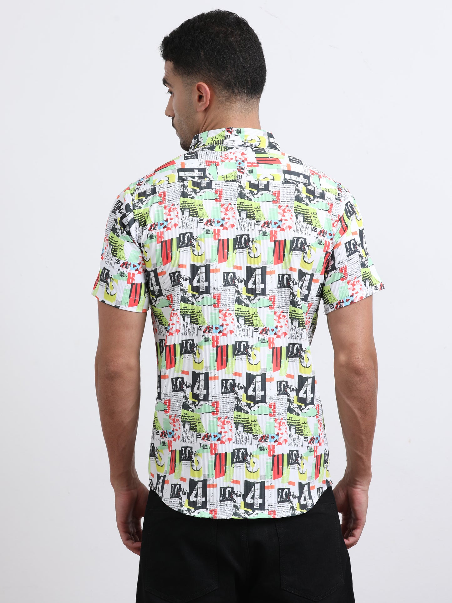 Multi Half Sleeve Poly Cotton Digital Print Shirts
