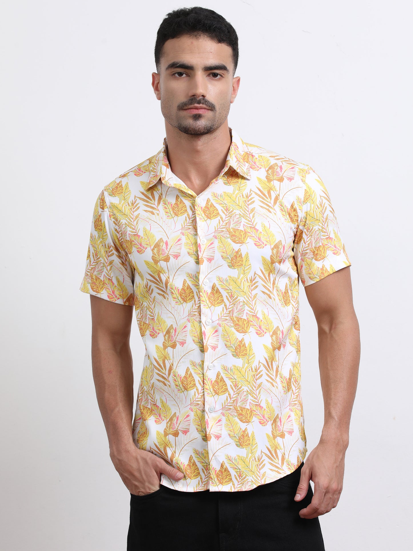 Multi Half Sleeve Poly Cotton Digital Print Shirts