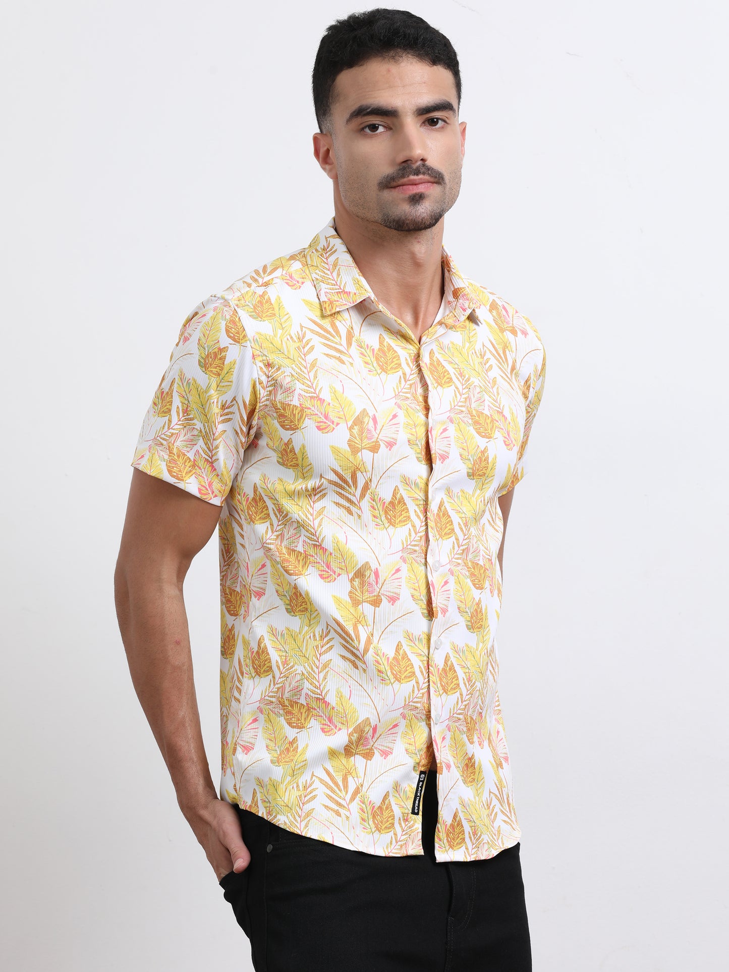 Multi Half Sleeve Poly Cotton Digital Print Shirts