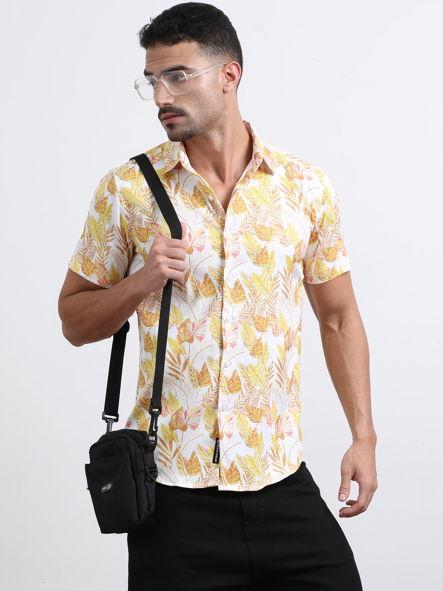 Multi Half Sleeve Poly Cotton Digital Print Shirts