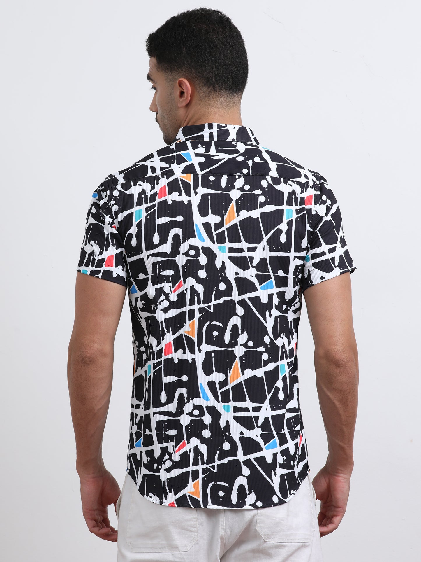 Multi Half Sleeve Poly Cotton Digital Print Shirts