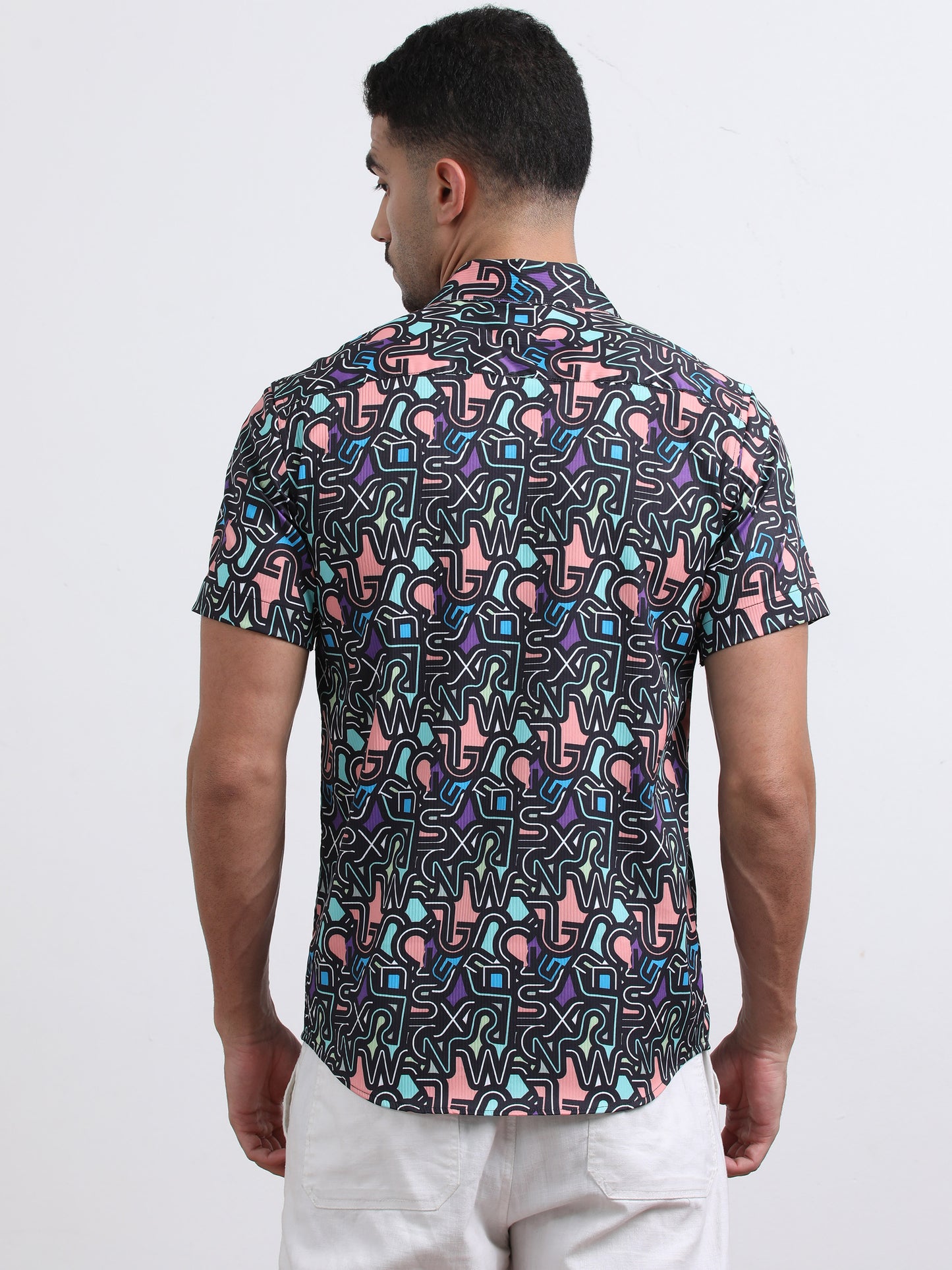Multi Half Sleeve Poly Cotton Digital Print Shirts