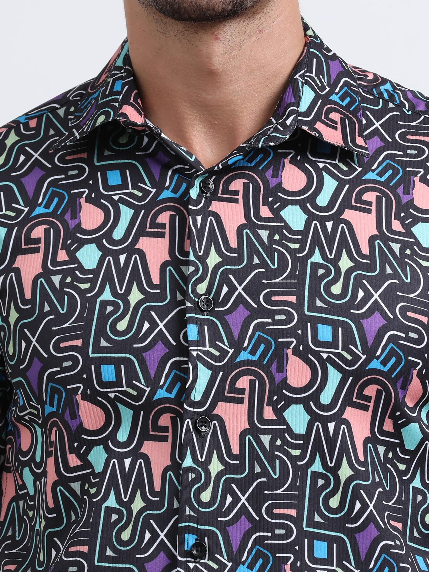 Multi Half Sleeve Poly Cotton Digital Print Shirts