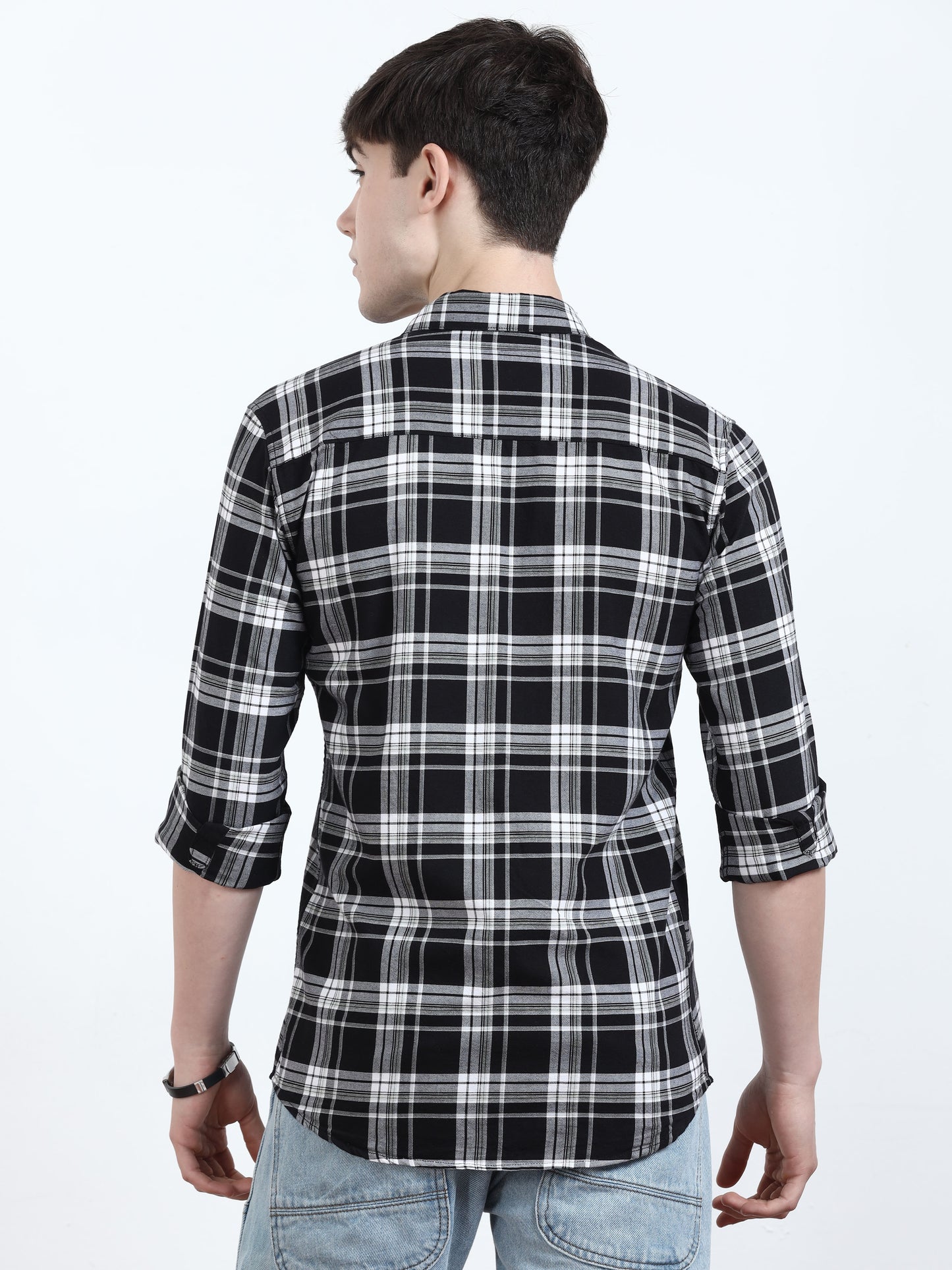 Classic Daisy And Black Check Shirt For Men