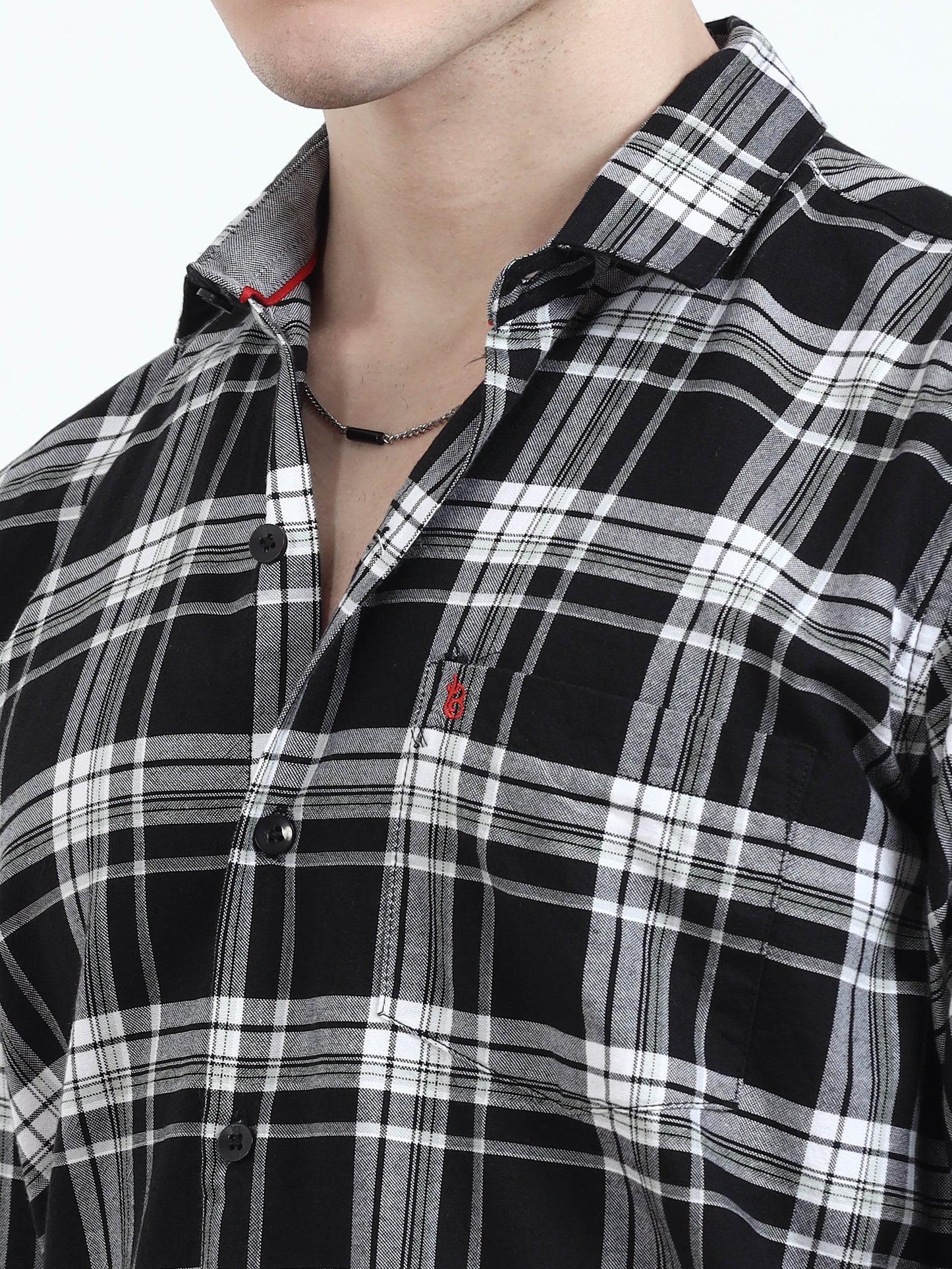Classic Daisy And Black Check Shirt For Men