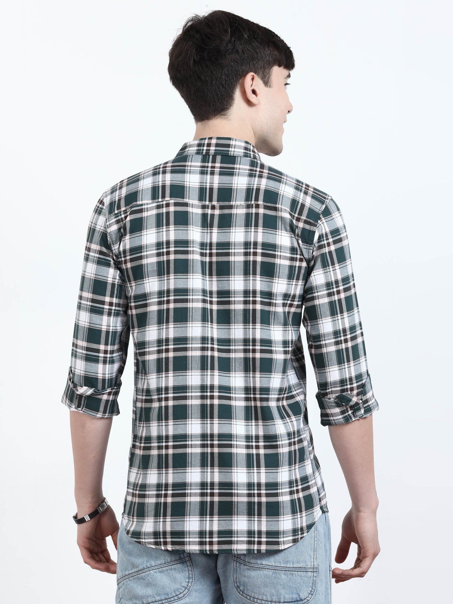 Classic Slate Mens Grey Check Shirt for men