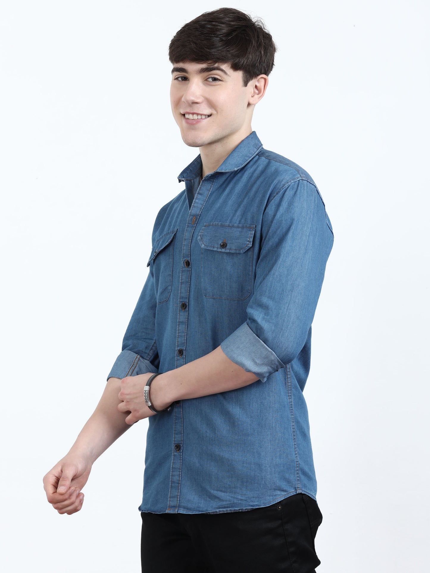 blue denim shirt For men