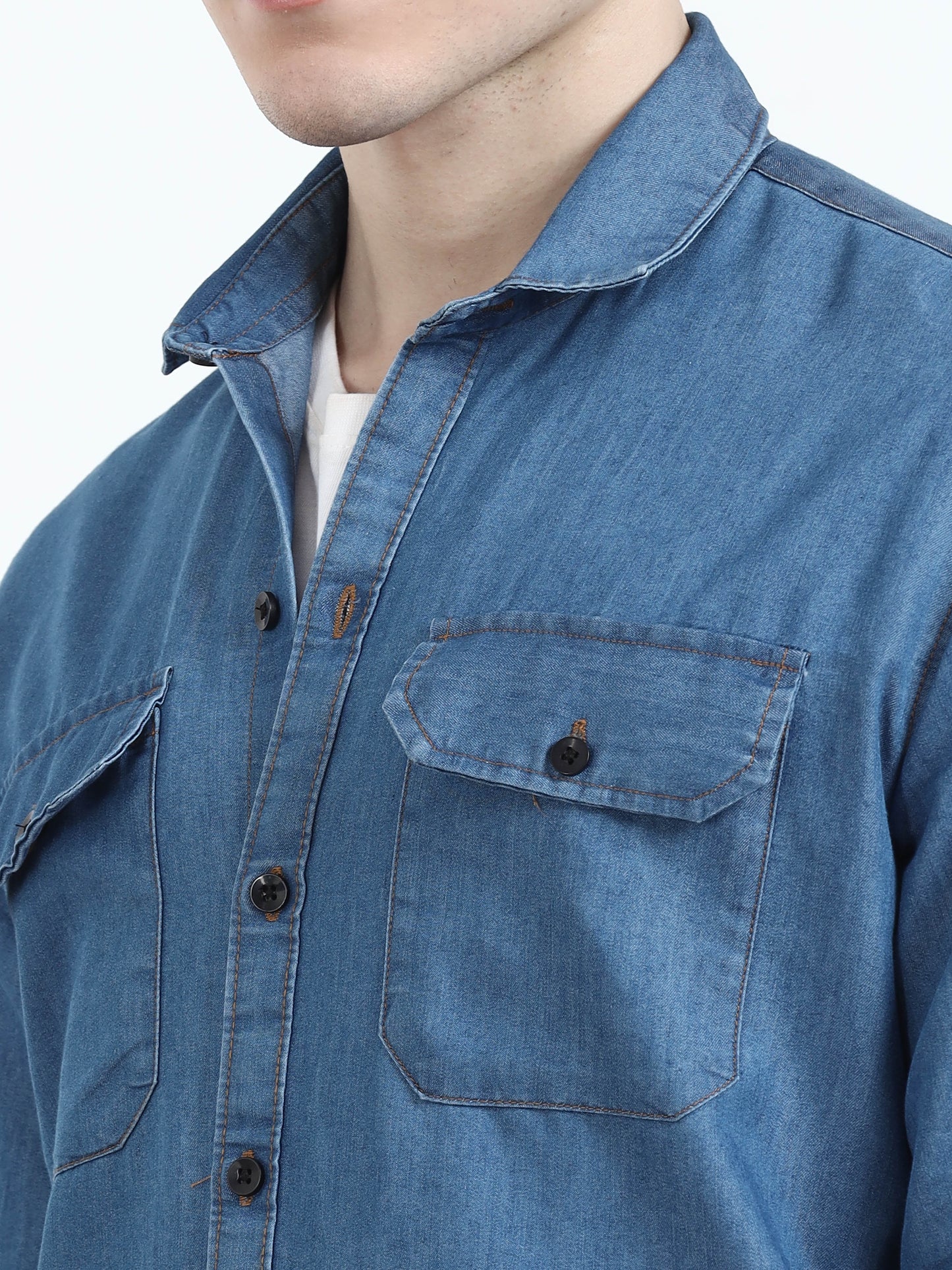 blue denim shirt For men