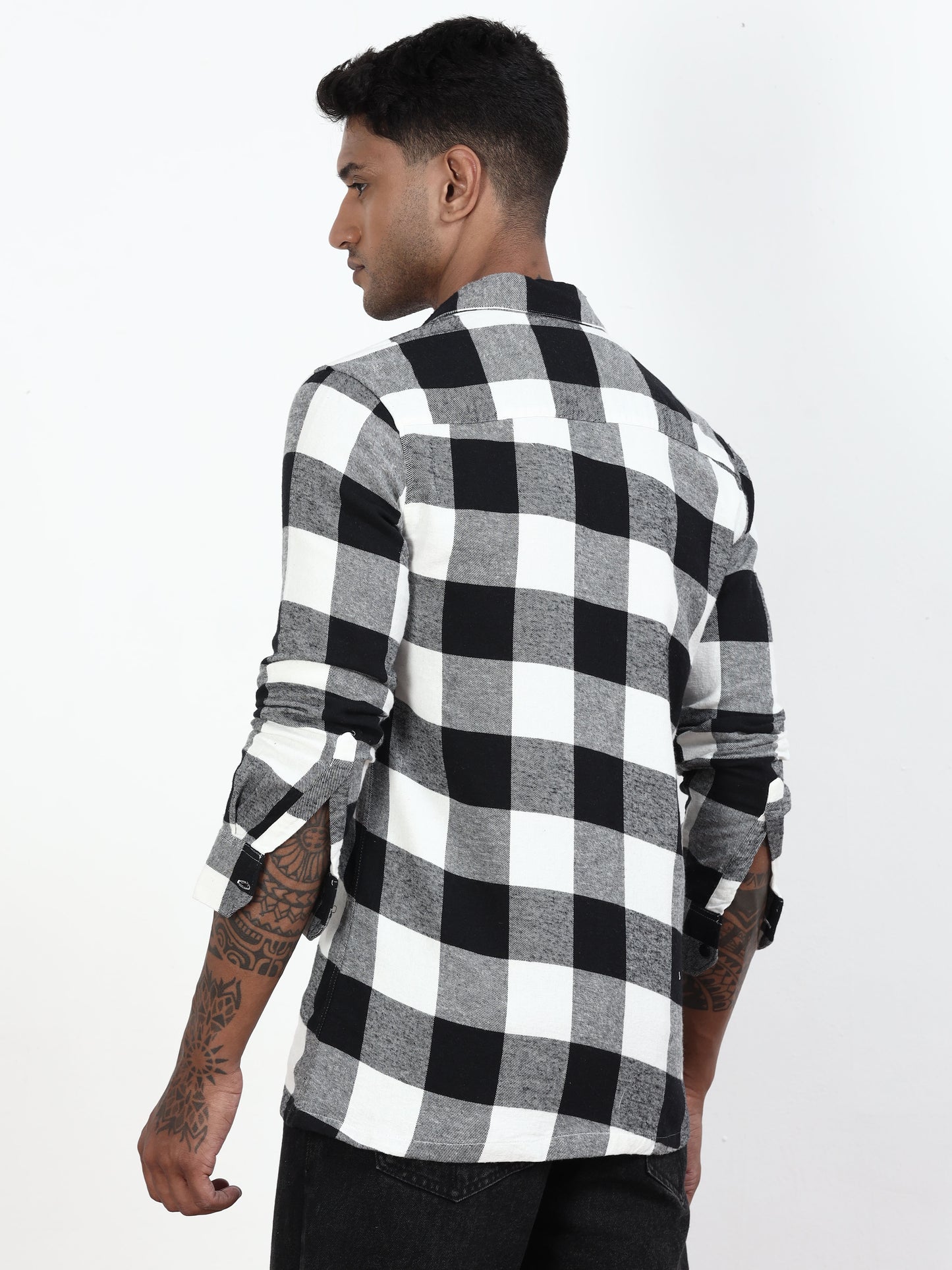 Check Shirt White And Black