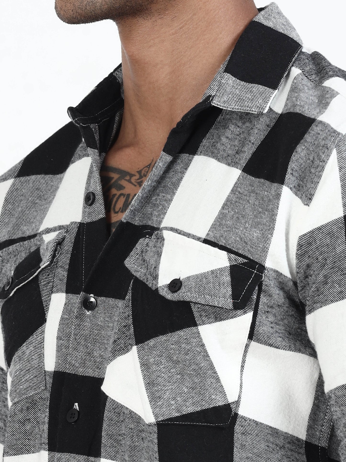 Check Shirt White And Black