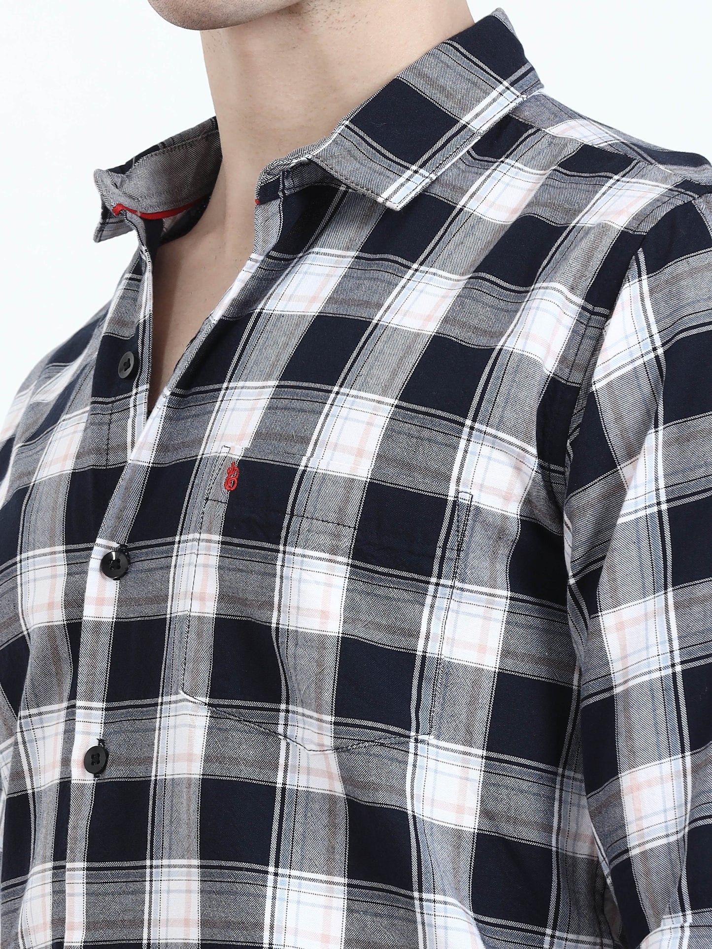 Box Black White Checks Shirt For Men