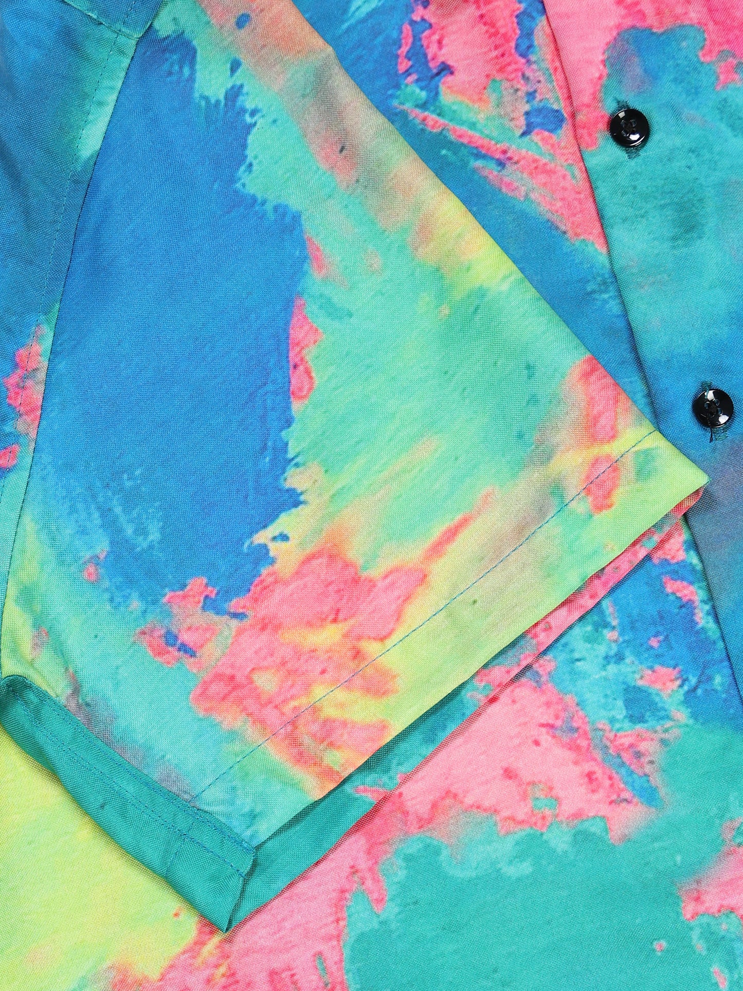 Men's Rayan Multicolour Tie-Dye Abstract Printed Half Sleeve Shirt
