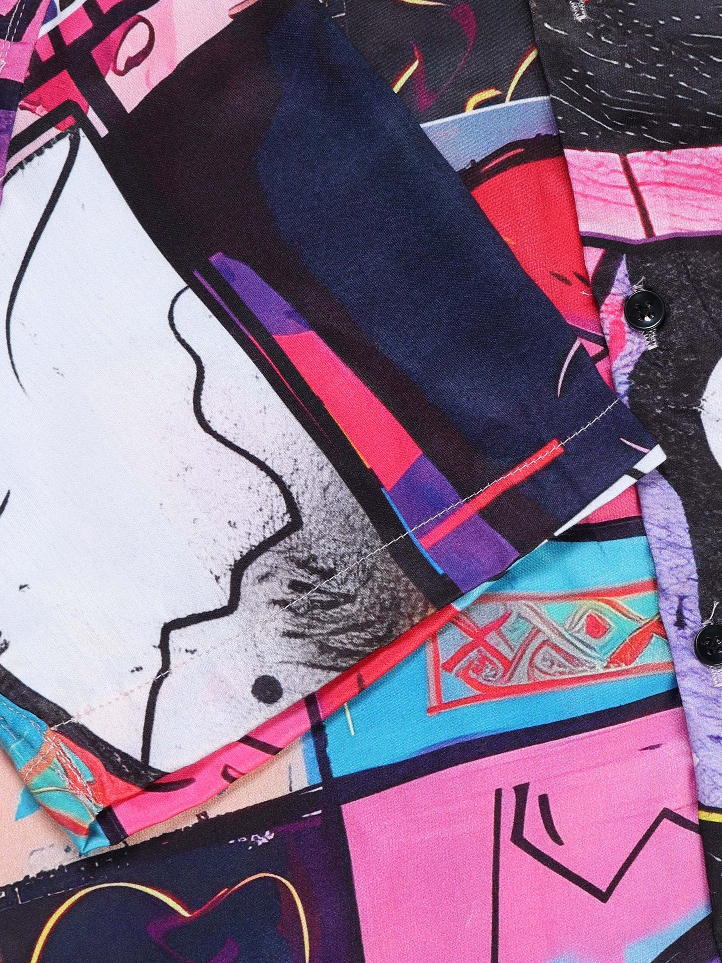 Men's Rayan Multicolour Graffiti Abstract Art Printed Half Sleeve Shirt