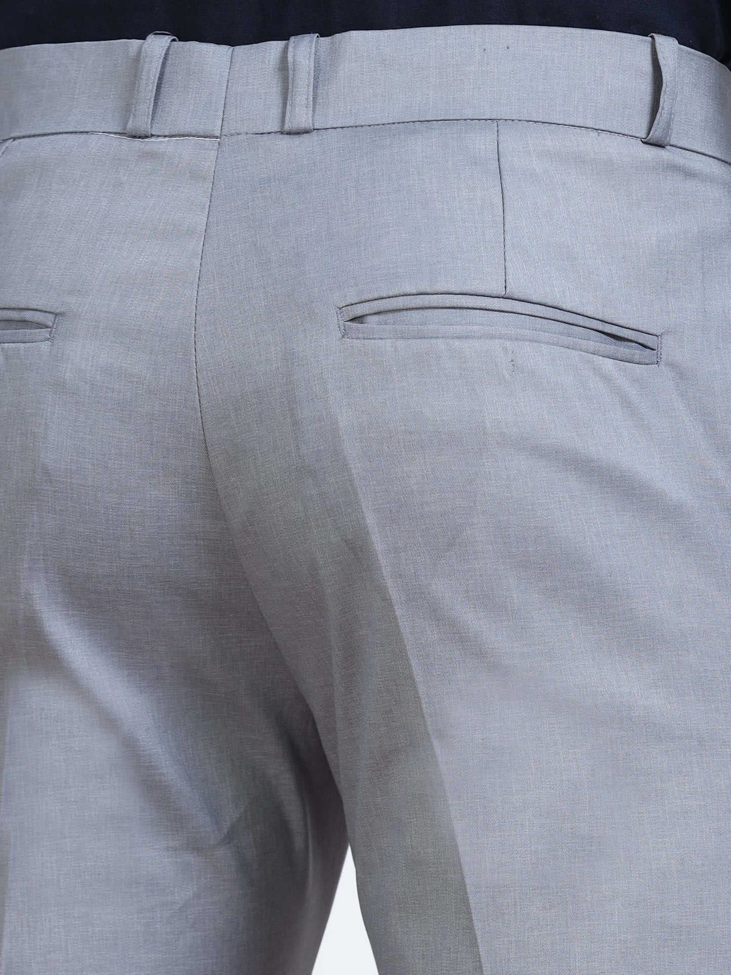 Men's Light Blue Formal Regular  Fit Trousers