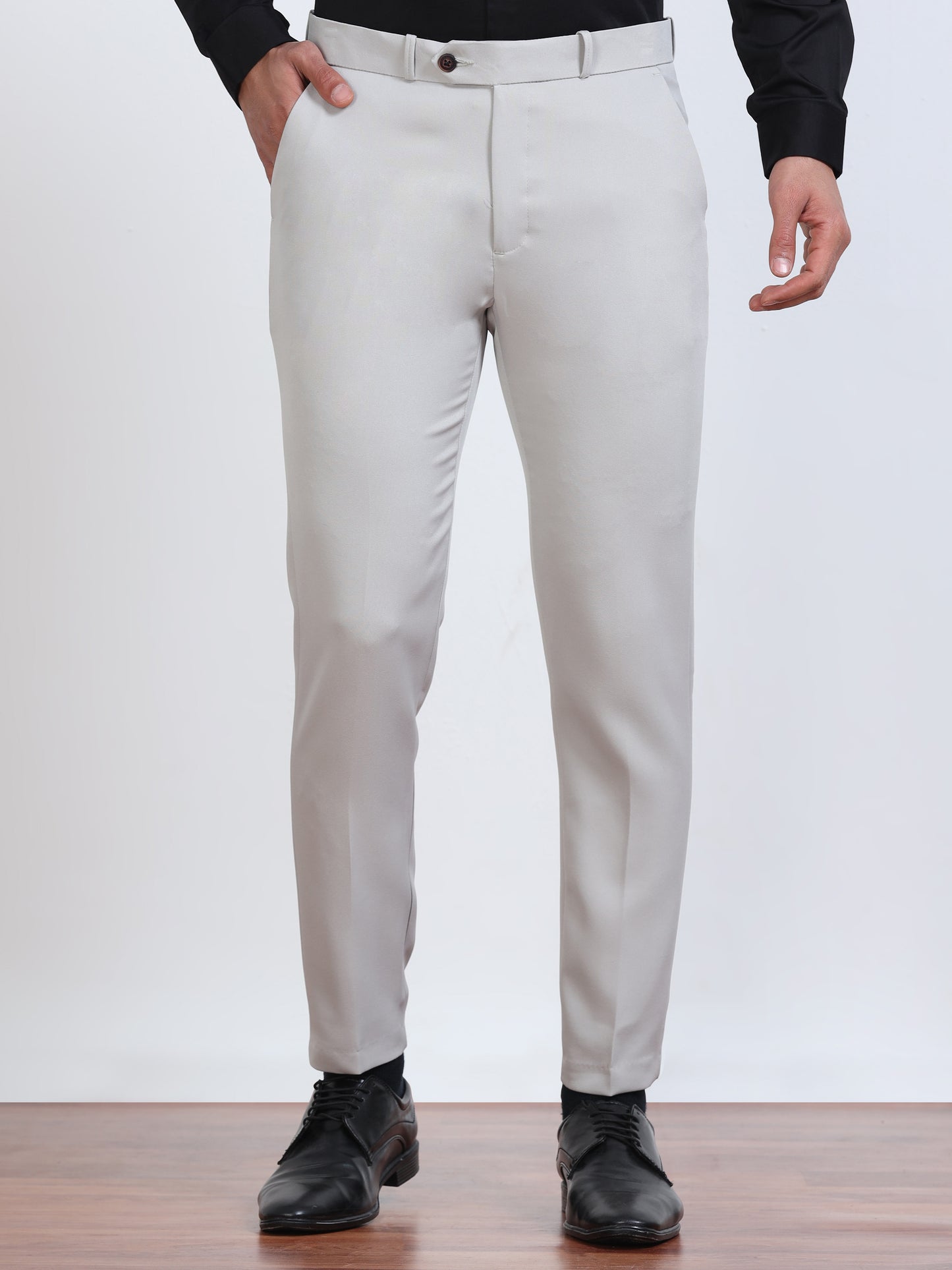 Men's Ivory Formal Ankle Fit Trousers