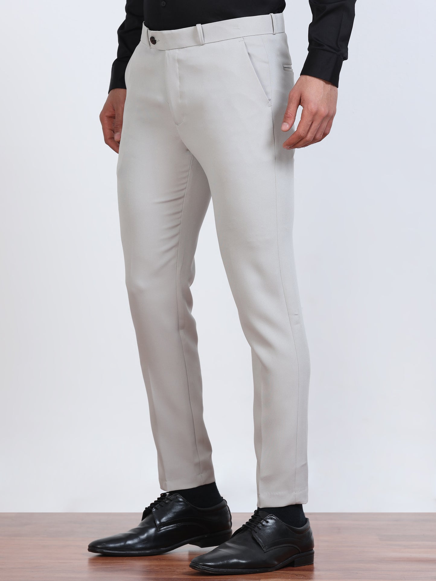 Men's Ivory Formal Ankle Fit Trousers