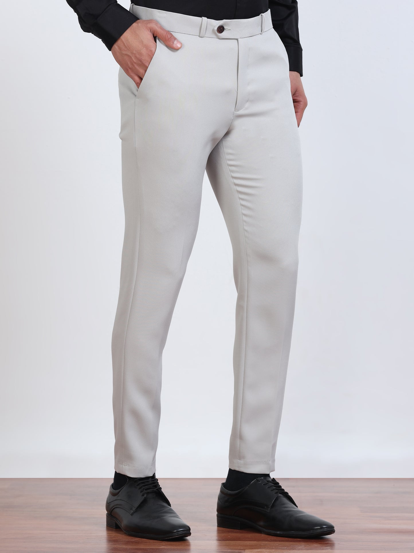 Men's Ivory Formal Ankle Fit Trousers