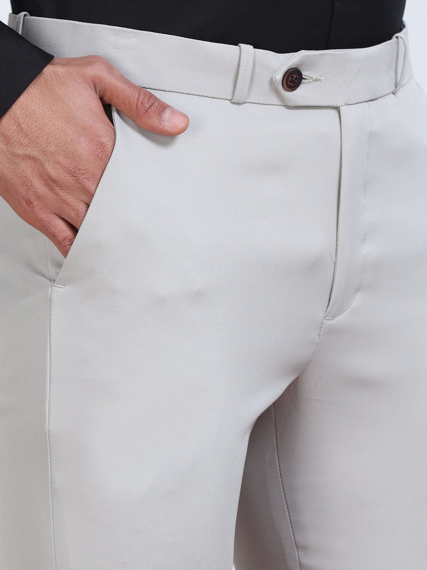 Men's Ivory Formal Ankle Fit Trousers