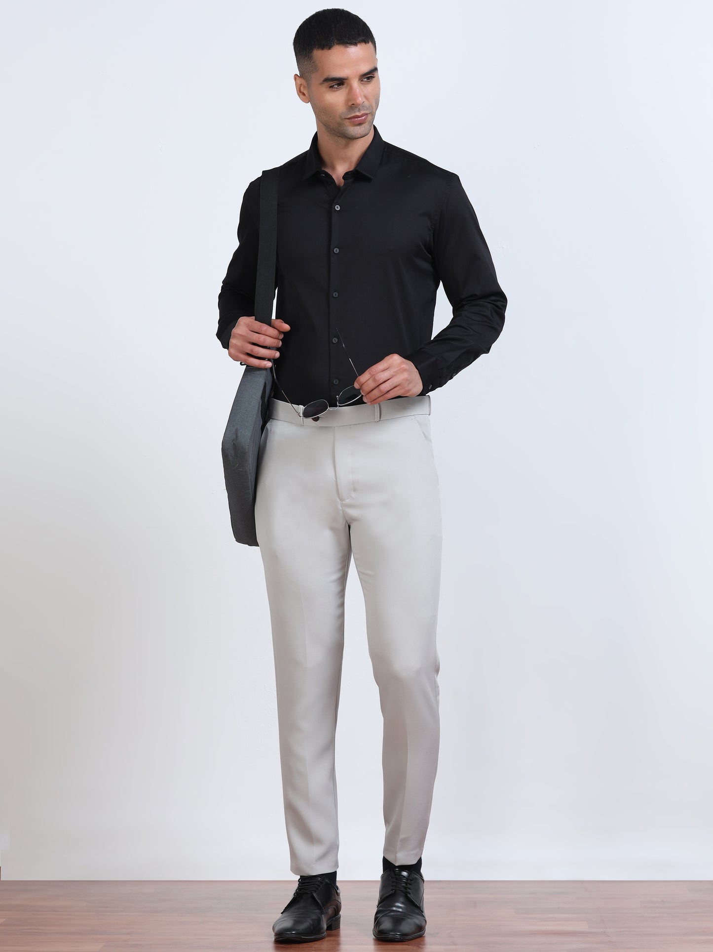 Men's Ivory Formal Ankle Fit Trousers
