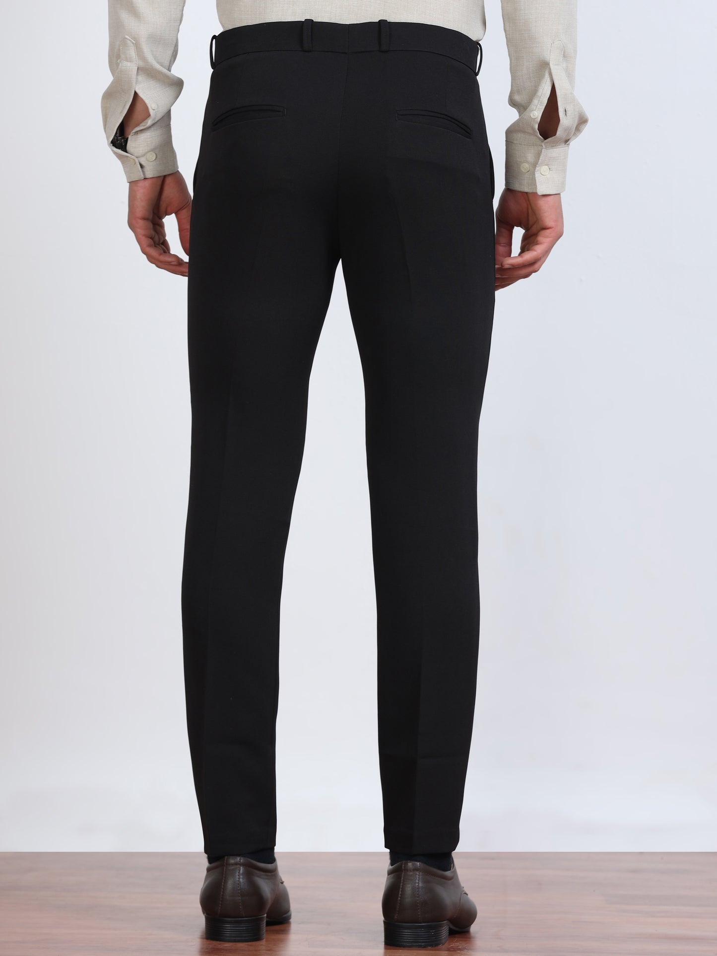 Men's Black Formal Ankle Fit Trousers