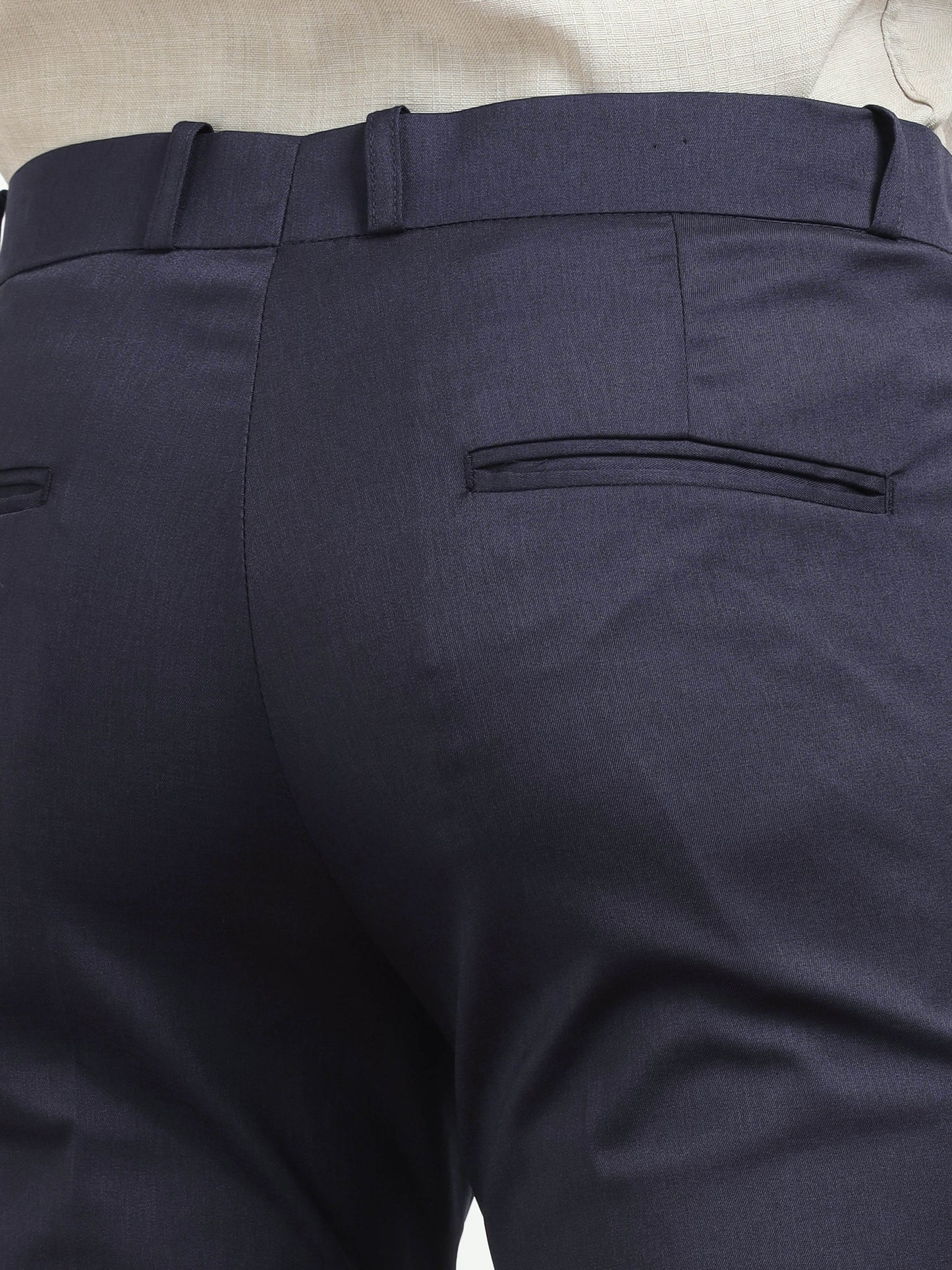 Men's Navy Blue Formal Regular Fit Trousers