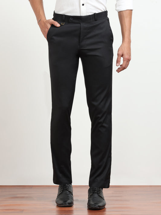 Men's Black Formal Regular Fit Trousers