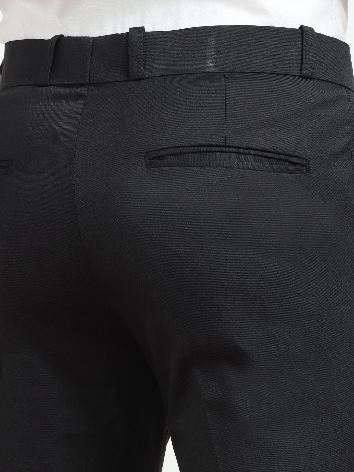 Men's Black Formal Regular Fit Trousers