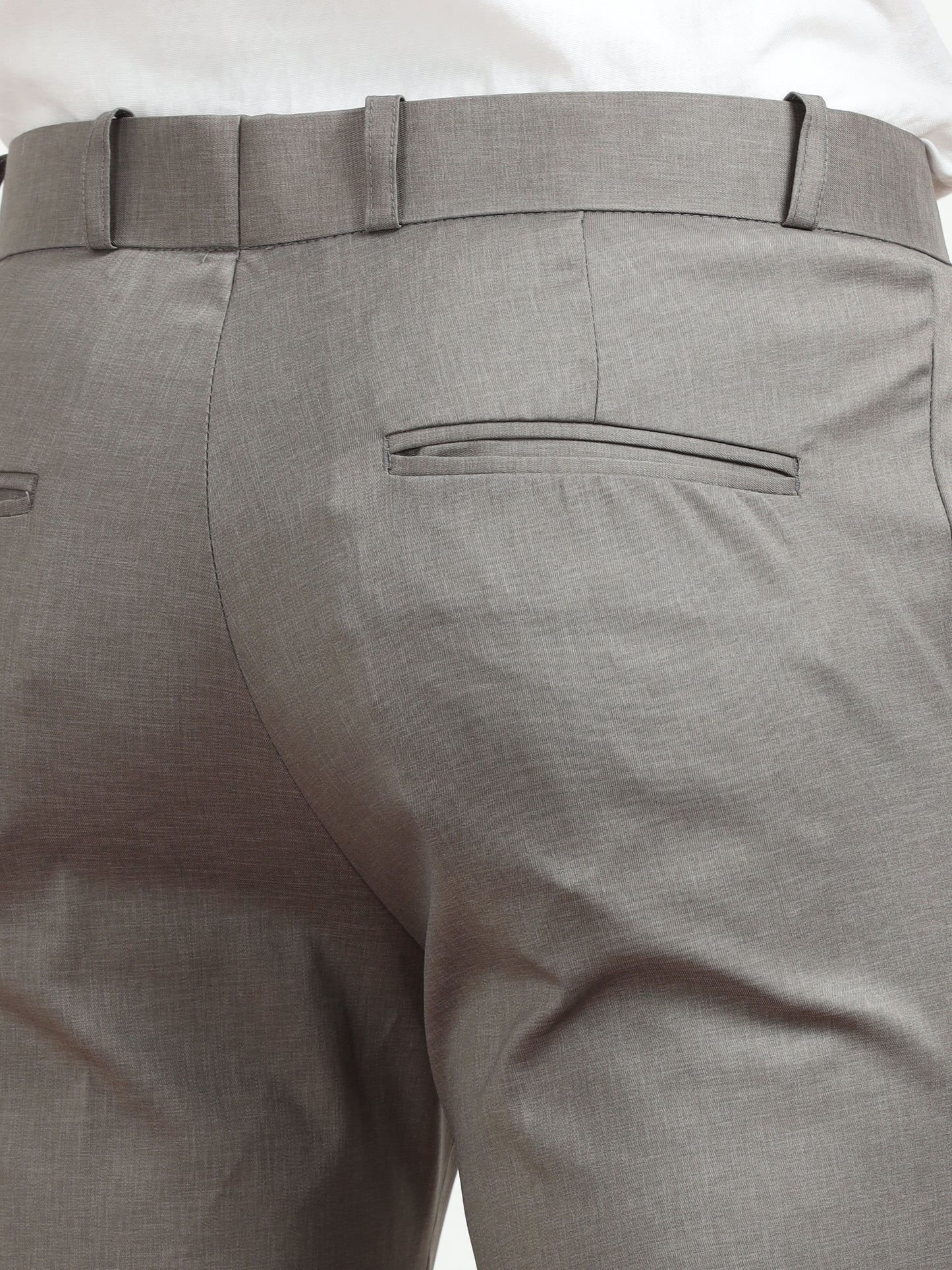 Men's Dark Grey Formal Regular Fit Trousers