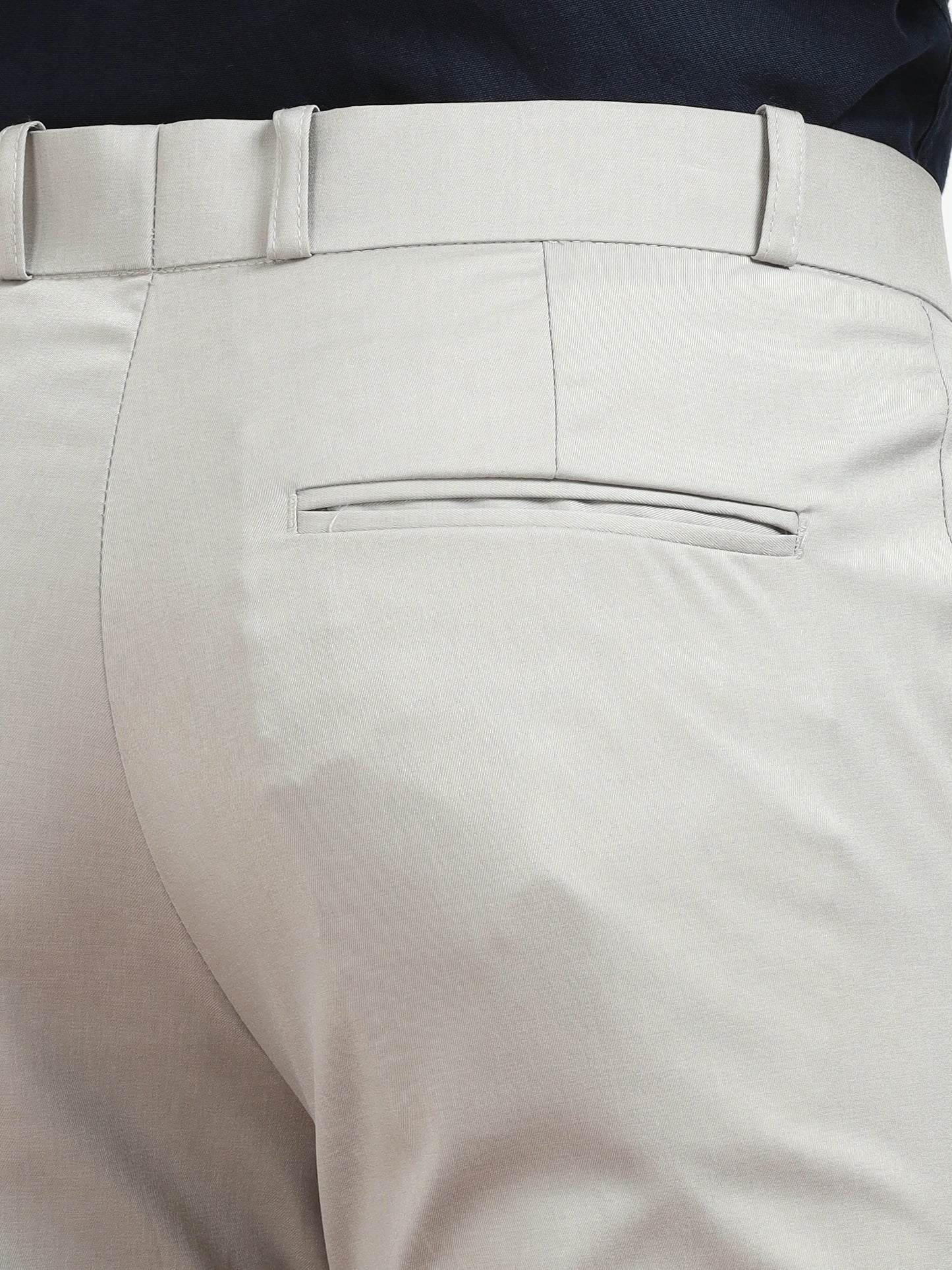 Men's Light Grey Formal Regular Fit Trousers