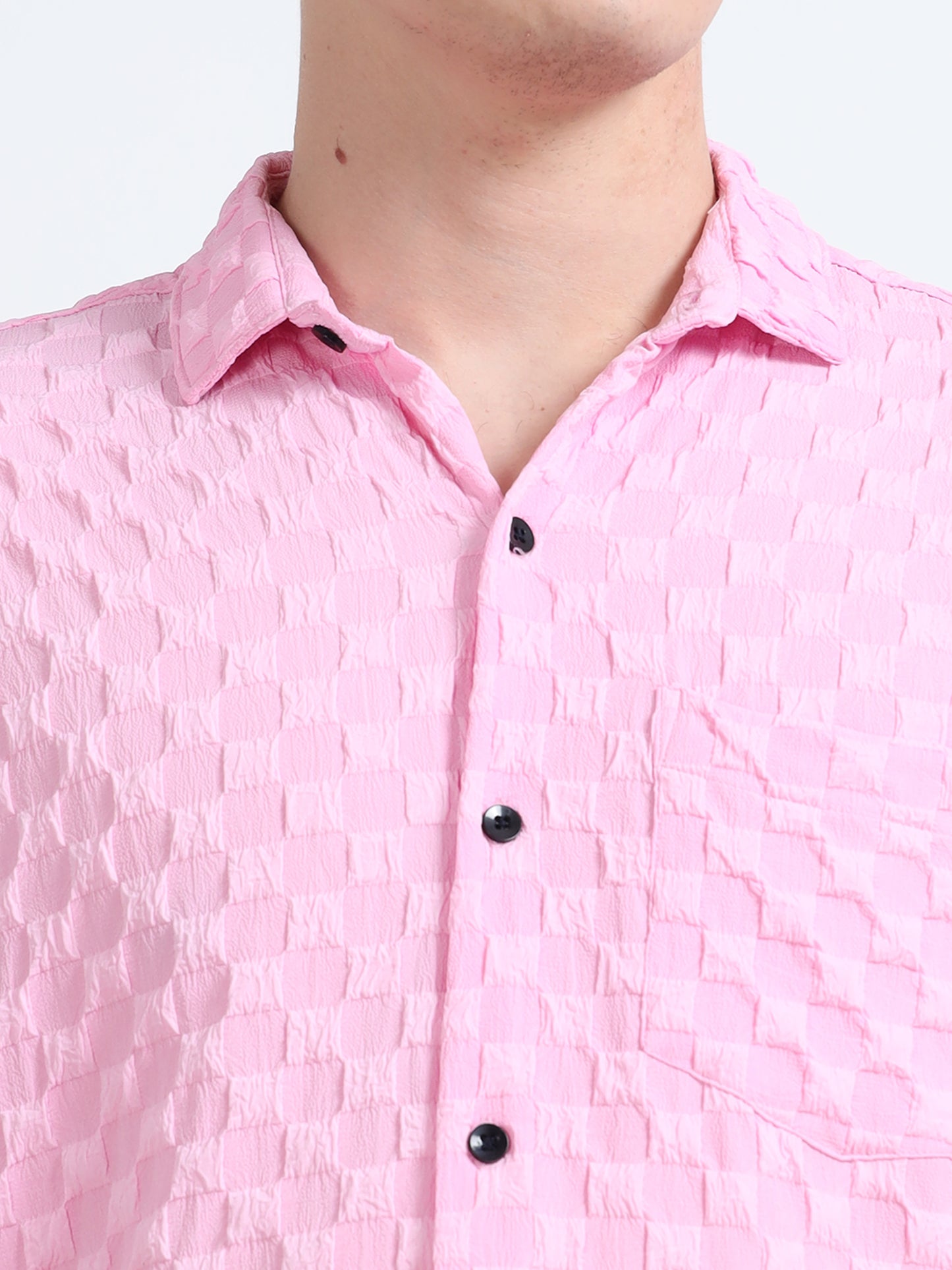 Light Pink Popcorn Shirt for Men