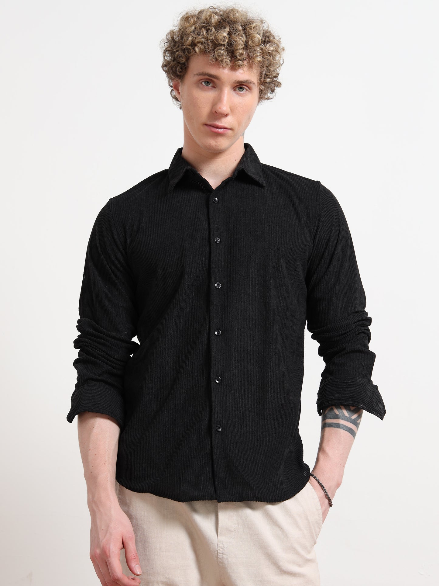 Black Full sleeve Corduroy Shirts