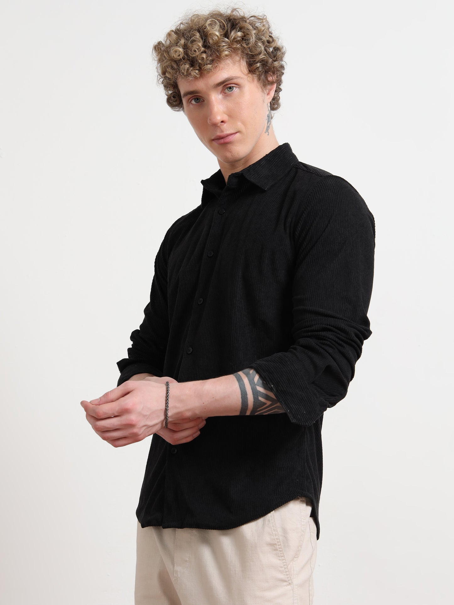 Black Full sleeve Corduroy Shirts