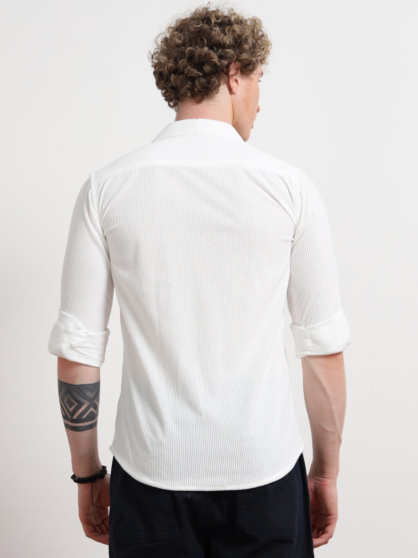 White Full sleeve Corduroy Shirts