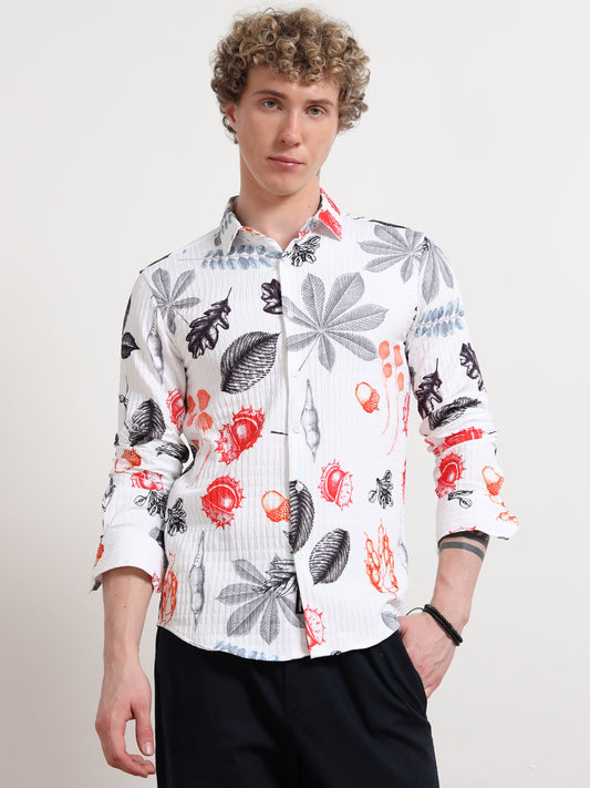 Leaf Full sleeve Poly Cotton Digital Print Shirts