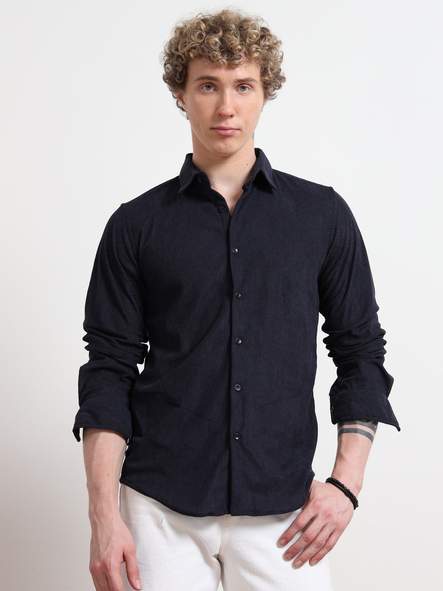 Navy Full sleeve Corduroy Shirts