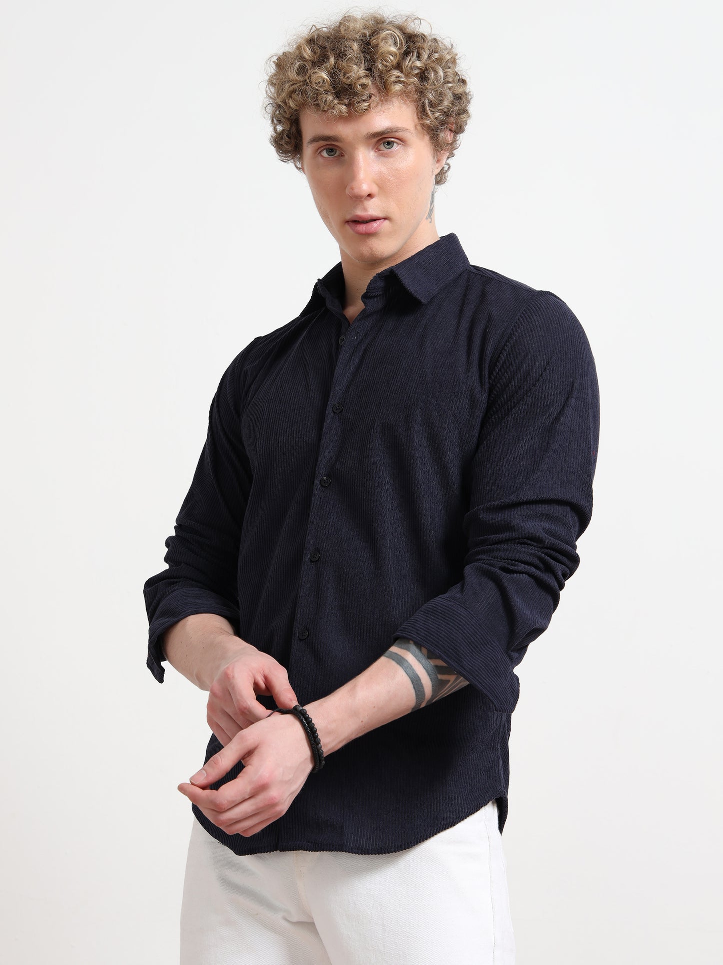 Navy Full sleeve Corduroy Shirts