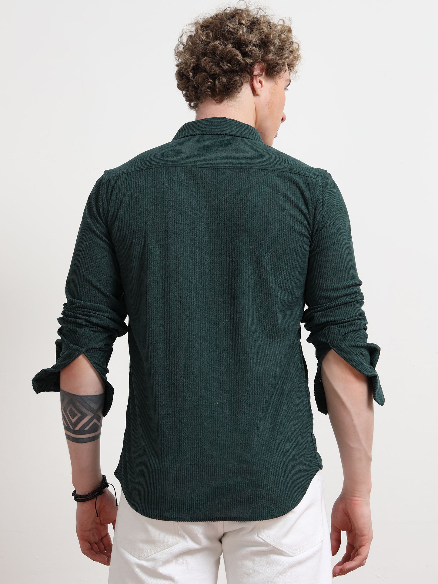 Dark green Full sleeve Corduroy Shirts