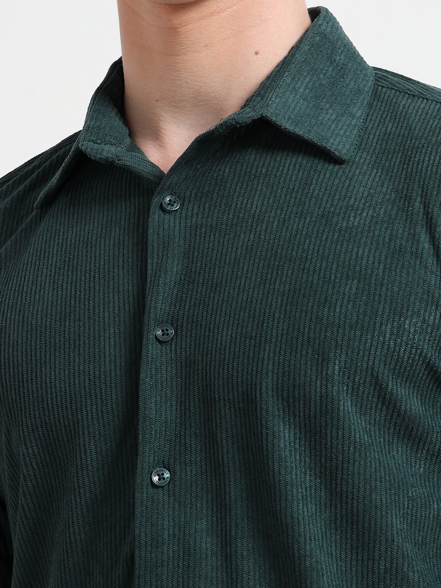 Dark green Full sleeve Corduroy Shirts