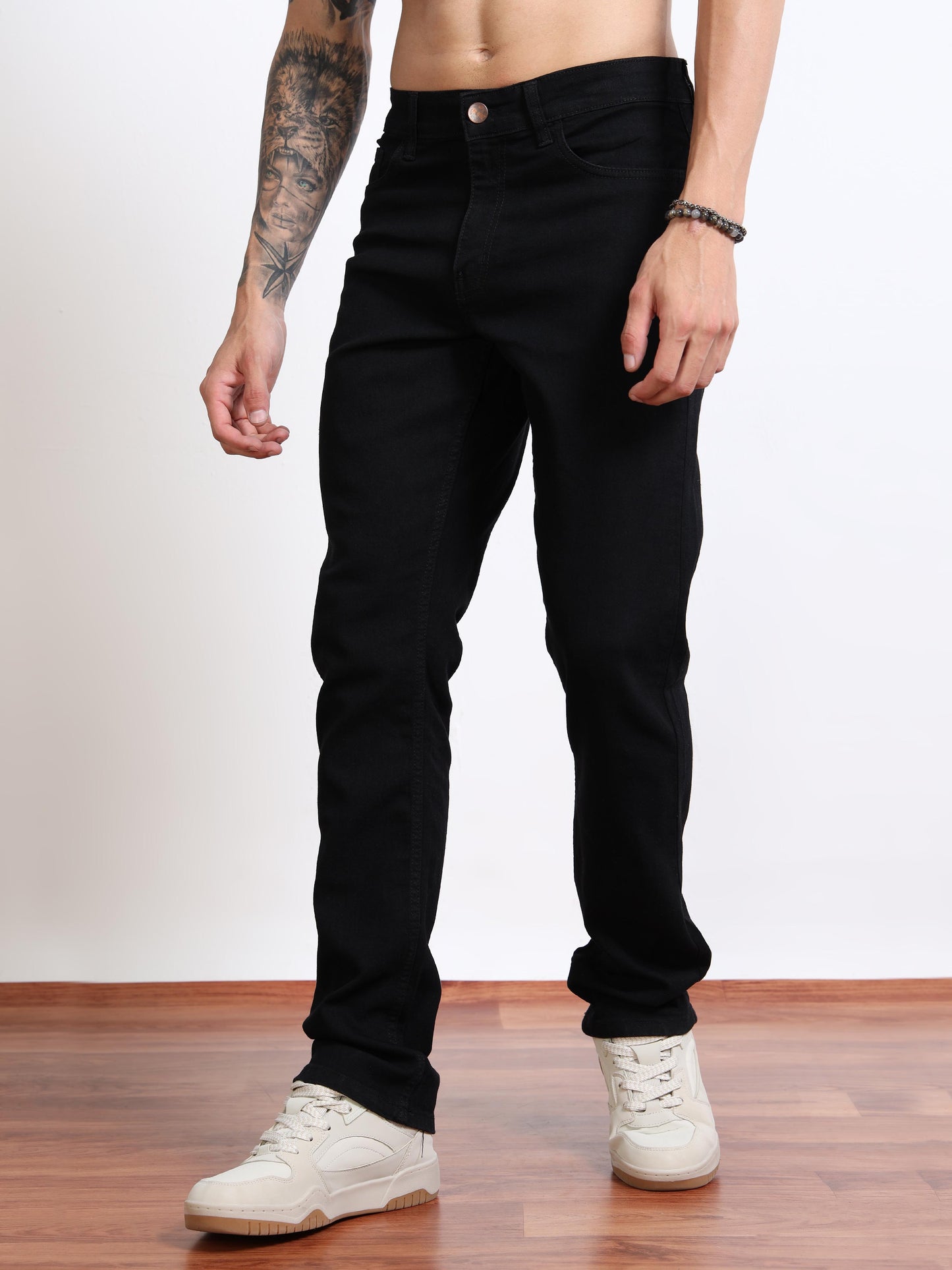 Men’s Classic Slim Fit Black Jeans by Black Thread