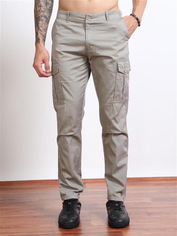 Men’s Slim Fit Beige Cargo Pants