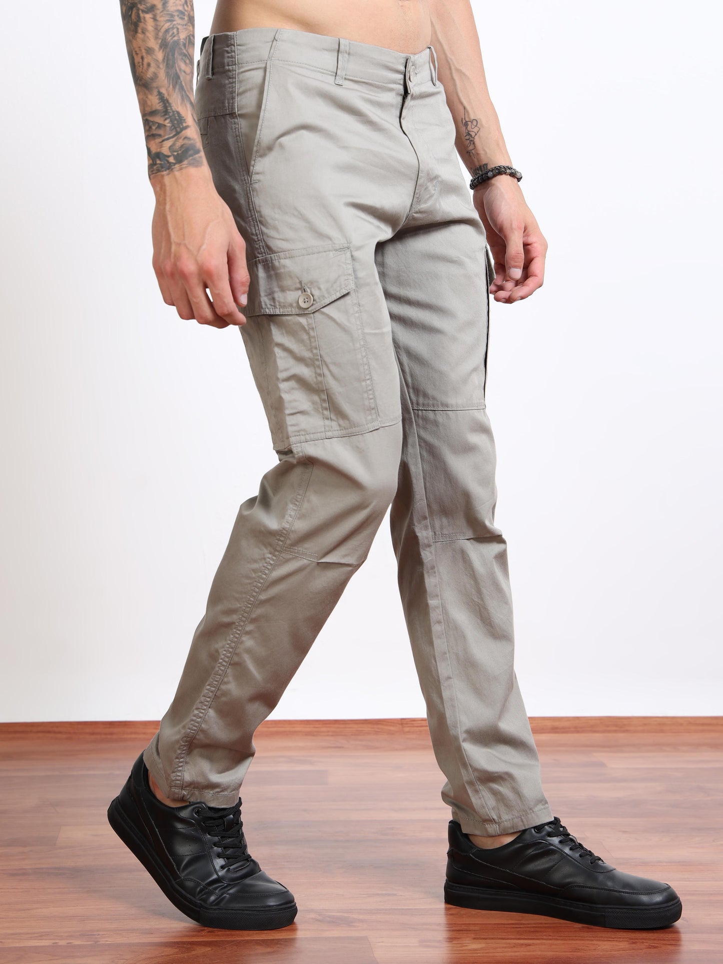 Men’s Slim Fit Beige Cargo Pants