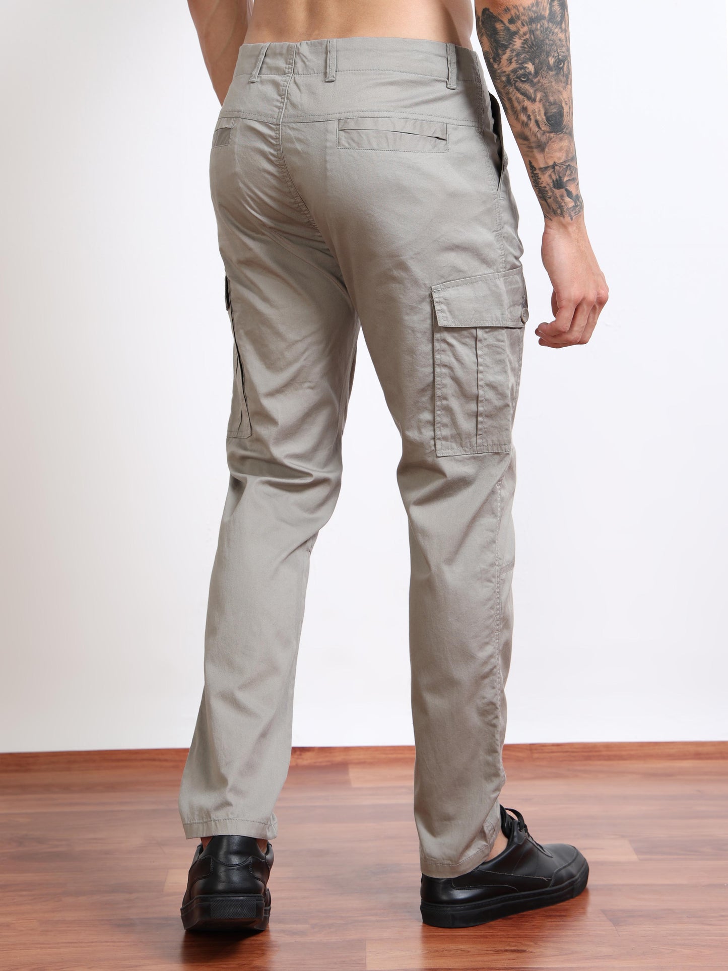 Men’s Slim Fit Beige Cargo Pants