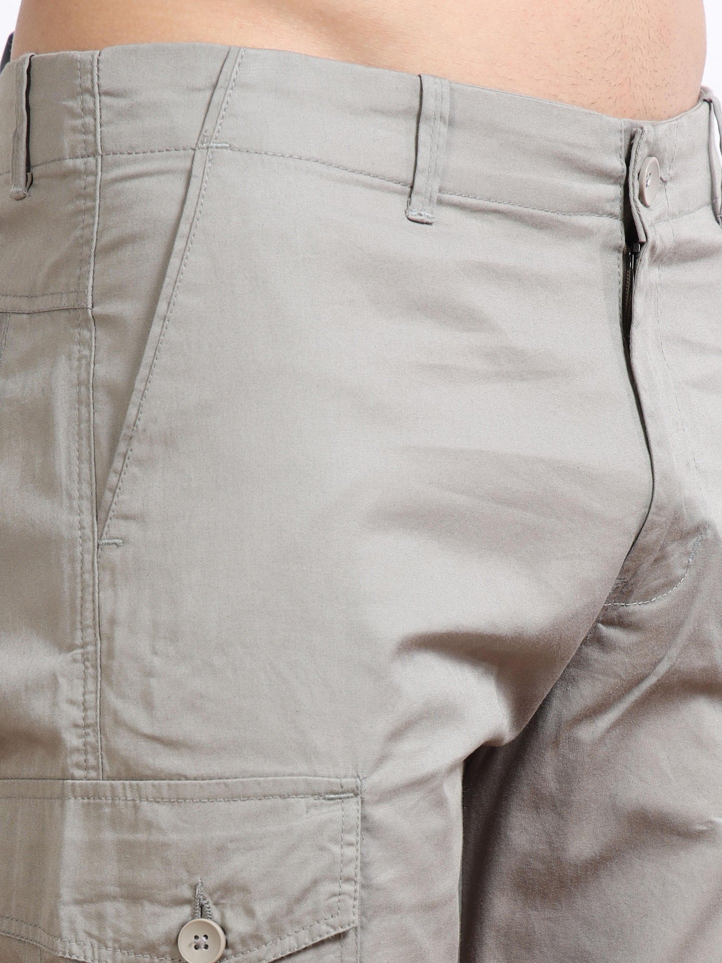 Men’s Slim Fit Beige Cargo Pants