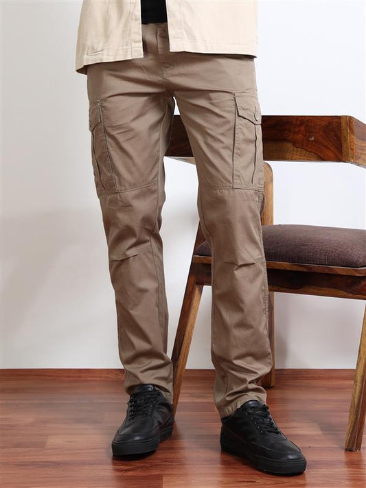 Men’s Straight Fit Brown Cargo Pants