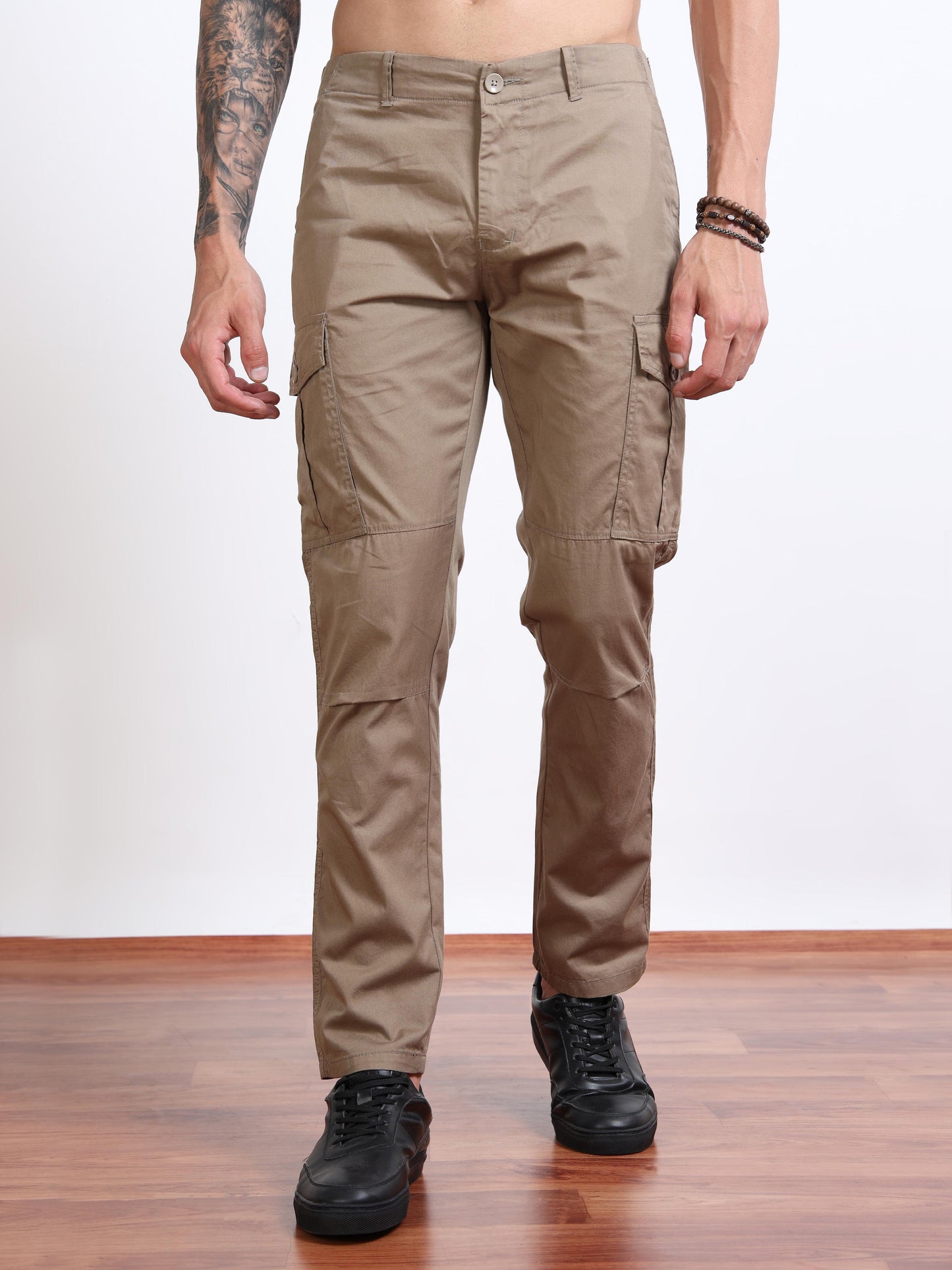 Men’s Straight Fit Brown Cargo Pants
