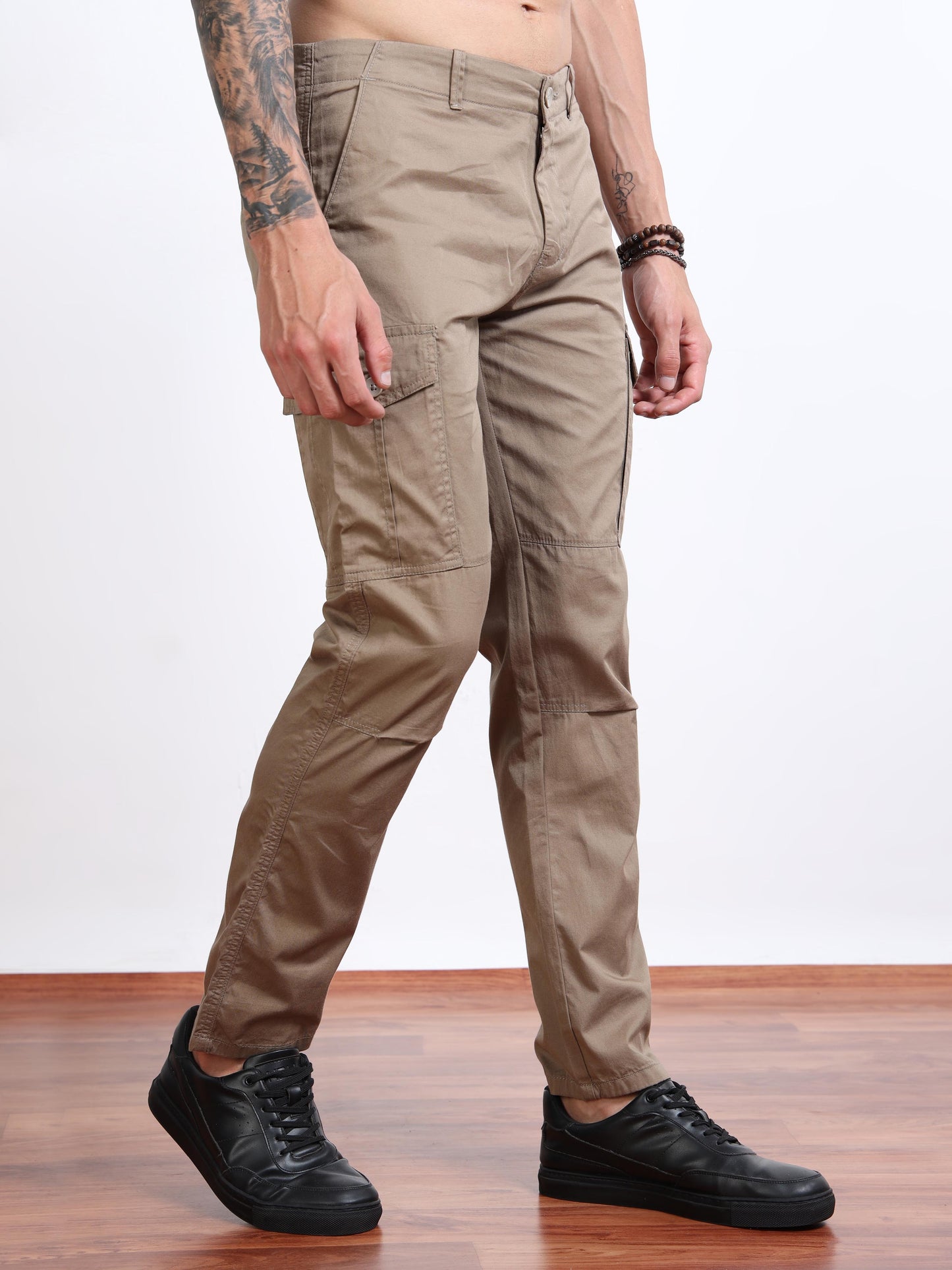 Men’s Straight Fit Brown Cargo Pants