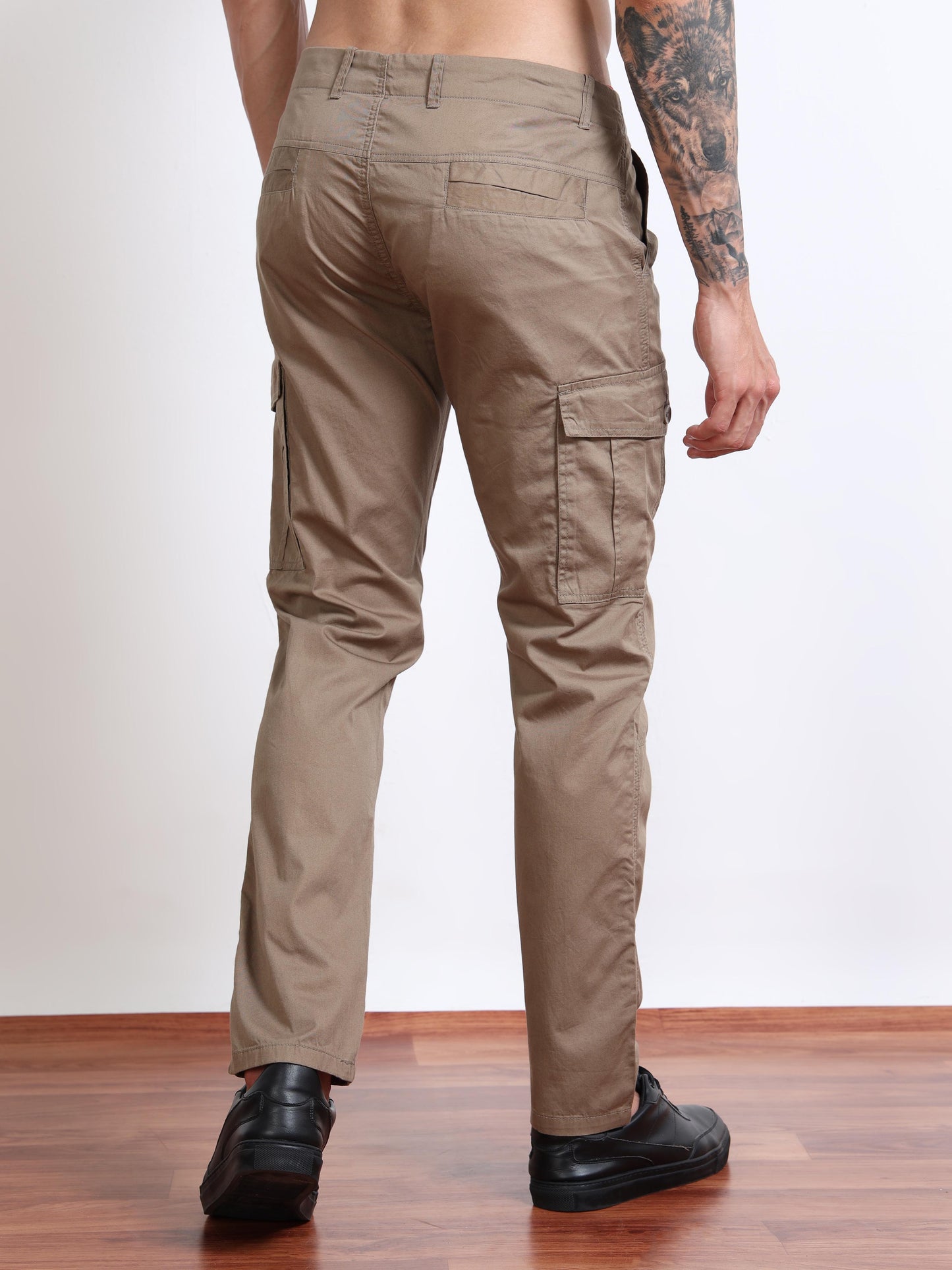 Men’s Straight Fit Brown Cargo Pants