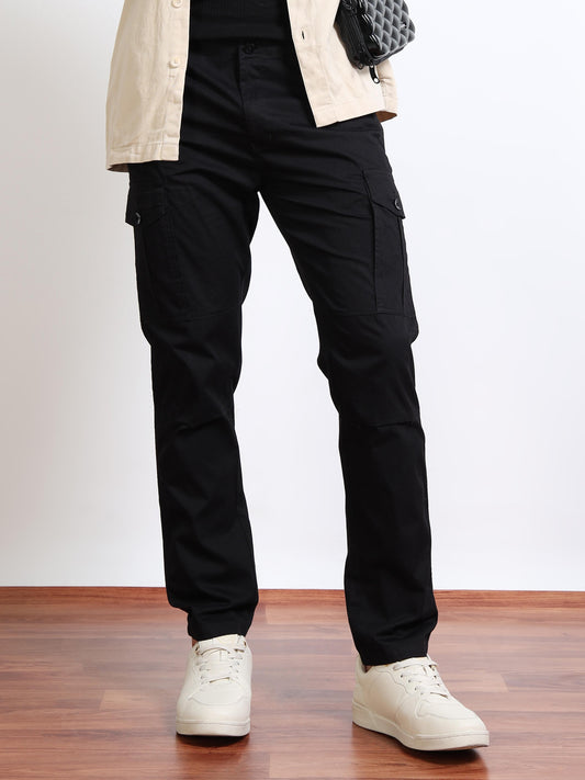 Men’s Straight Fit Black Cargo Pants