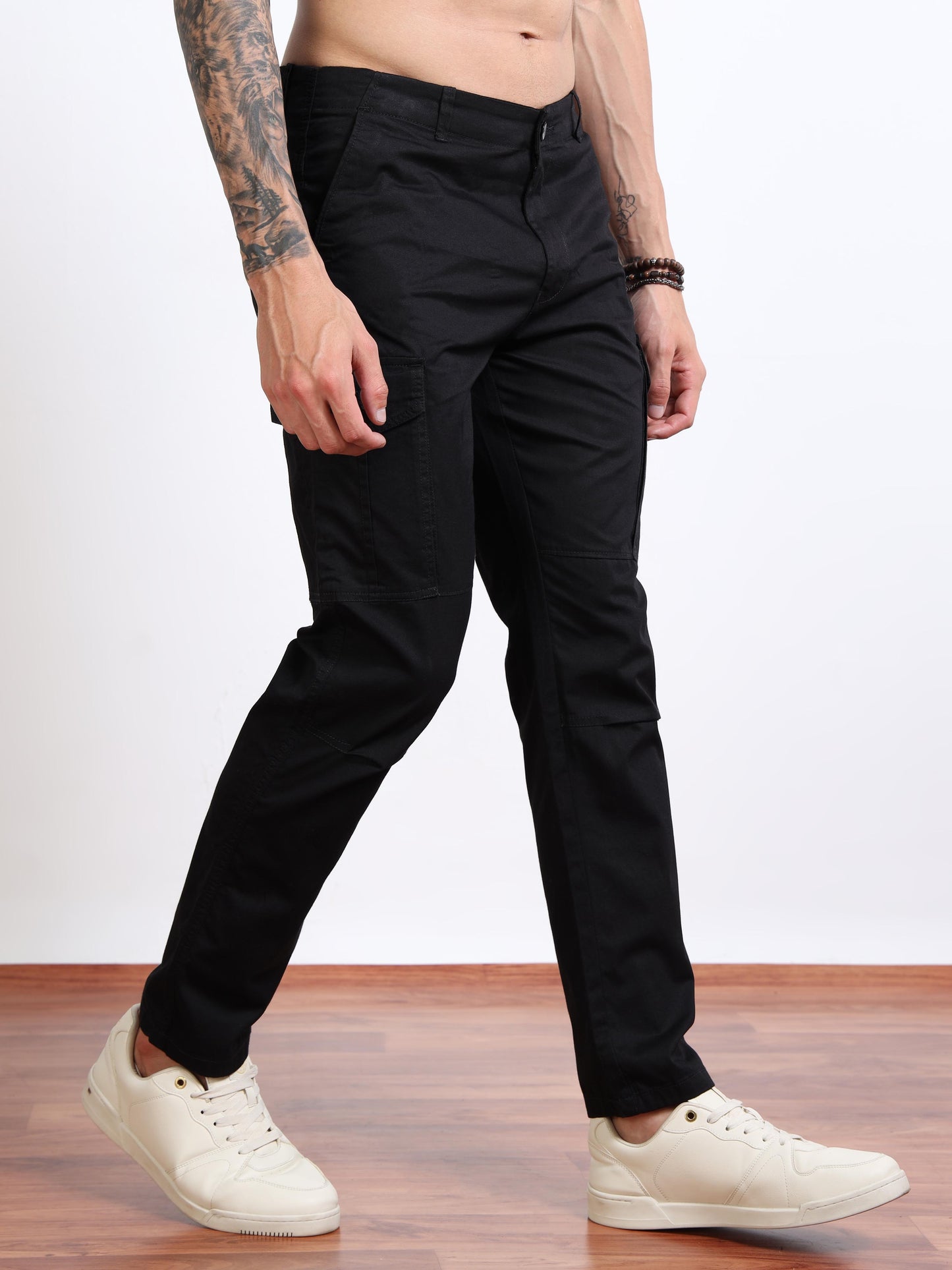 Men’s Straight Fit Black Cargo Pants