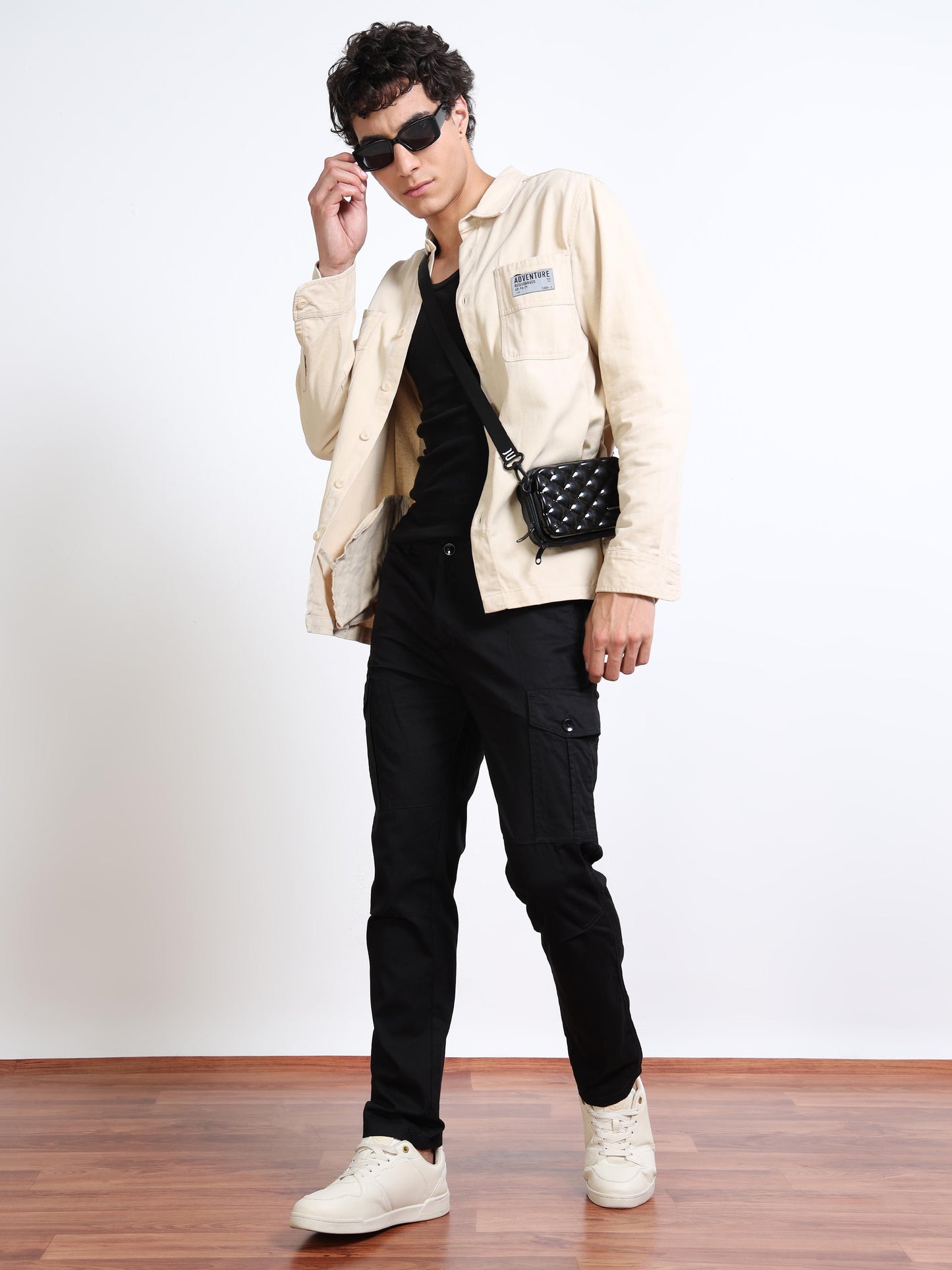 Men’s Straight Fit Black Cargo Pants